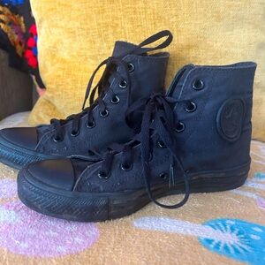 Youth Size 5 - Black Converse High Tops